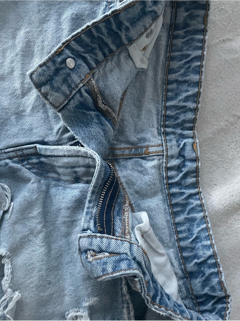 PacSun Light Blue Distressed Denim Shorts